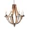 Brown Wood Rustic Candle Chandelier, 28" x 25" x 25"